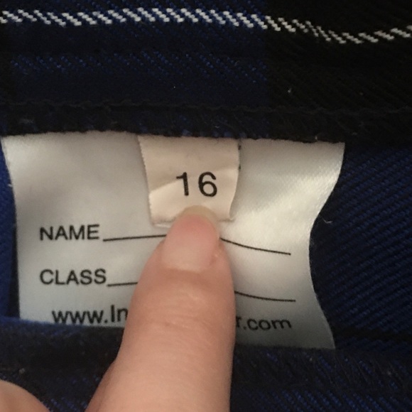 blue&black vintage plaid pleated wrap around skirt - Picture 4 of 4